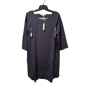 Loyal Hana Maternity Nursing Dress S Charcoal Gray 3/4 Sleeve Open Back  NWT